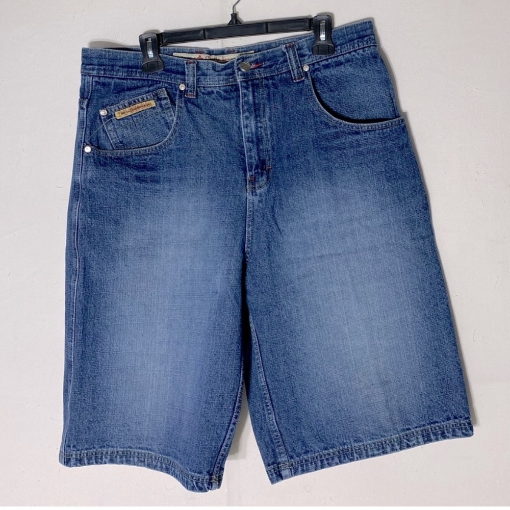 Vintage Brooklyn Xpress Wide Leg Denim jean Shorts 35 Dadcore Retro